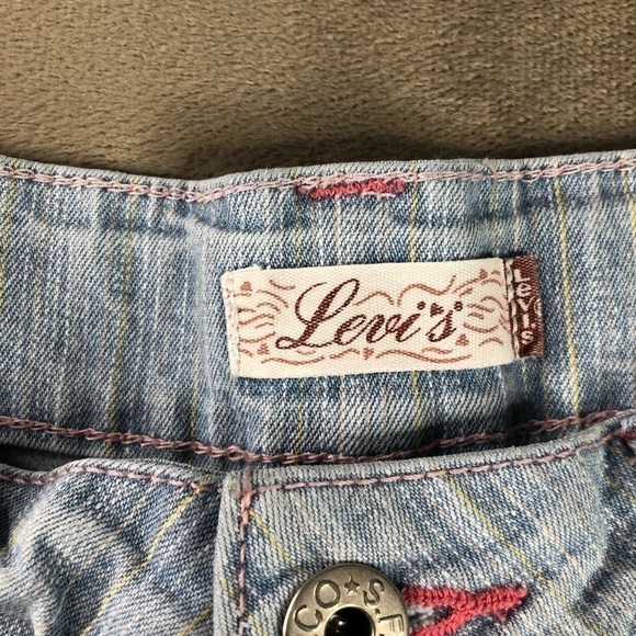 Levis Denim Stripes Jeans Short Size 14 - Picture 2 of 8